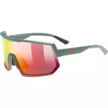 Daugiafunkciniai akiniai UVEX sportstyle 235 — Unisex, pusiau berėmiai, žalia/raudona