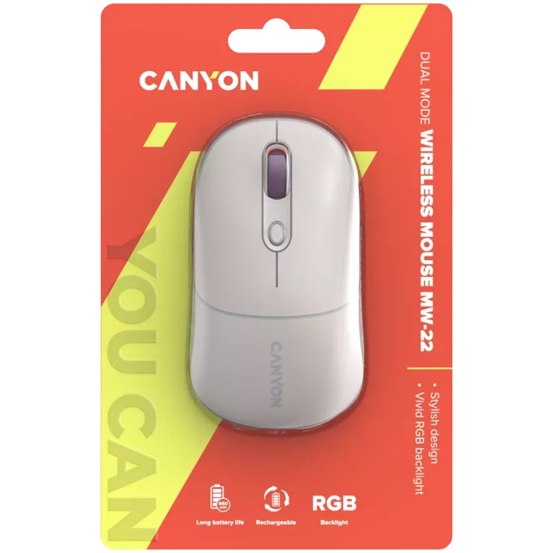 CANYON pelė MW-22 2-in-1 BT/Wireless Rice