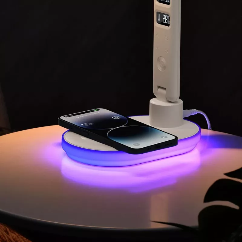 Stalinė lempa Hawk HW-LAMP03 balta RGB — reguliuojama LED stalinė lempa su RGB apšvietimu