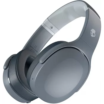 Ausinės Skullcandy Crusher Evo — laidinės ir Bluetooth, pilkos, 40 h atkūrimo, USB-C, AUX, sulankstomos