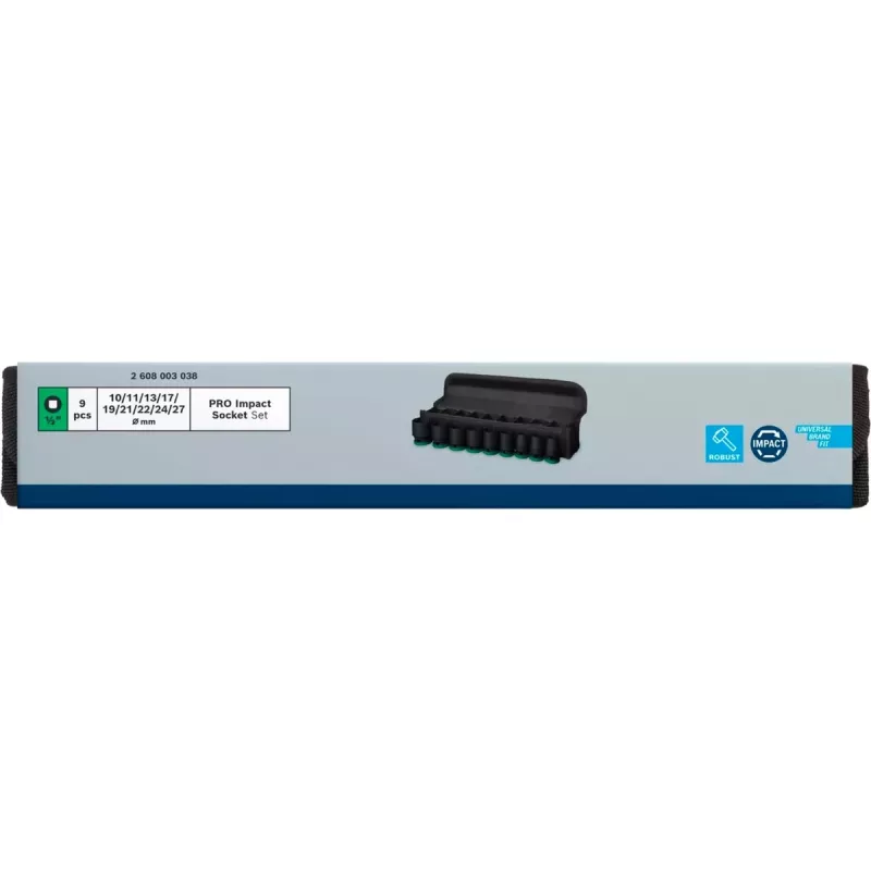 Smūginių galvučių rinkinys Bosch Powertools PRO 1/2 colio 9 vnt., juodas
