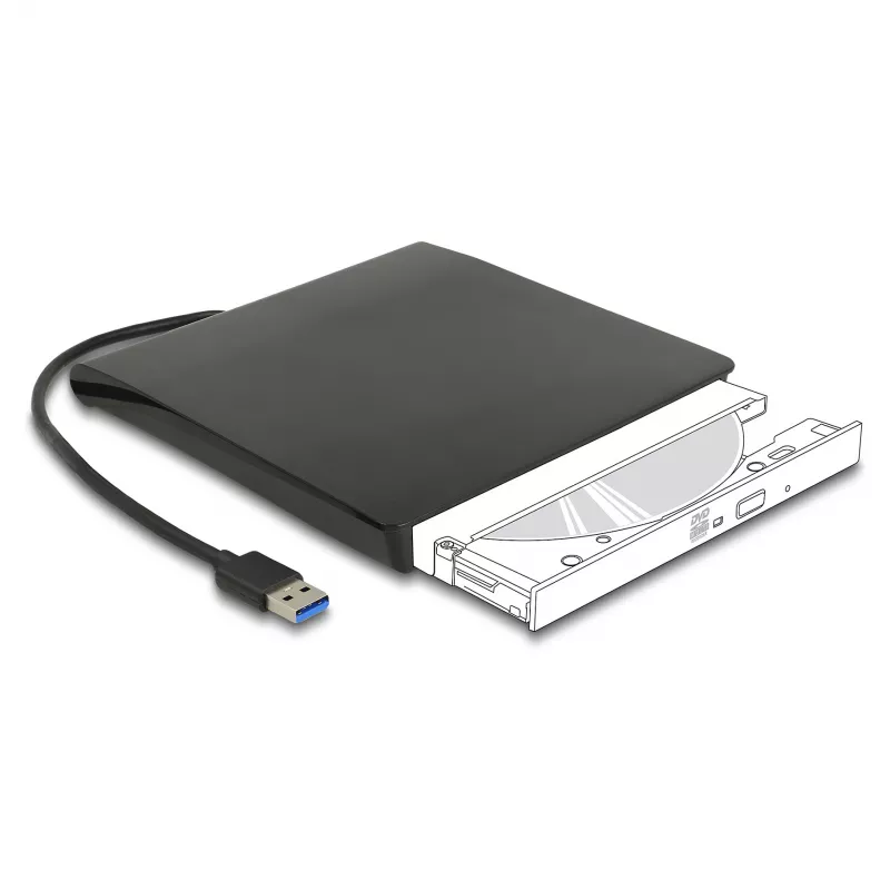 HDD korpusas DeLOCK 42636 juodas 5,25 colio Micro SATA 5 Gbit/s