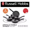 Penkių dalių Russell Hobbs keptuvių rinkinys Metallic Marble RH02814EU7 — nelimpanti danga, įvairūs dydžiai