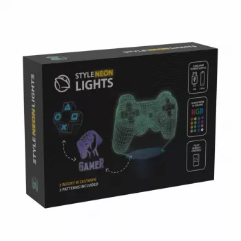 Stalinė LED lempa MANTA SNL122RGB RGB 3D šviesos dekoracija, spalvų kaitos RGB, maitinama per USB