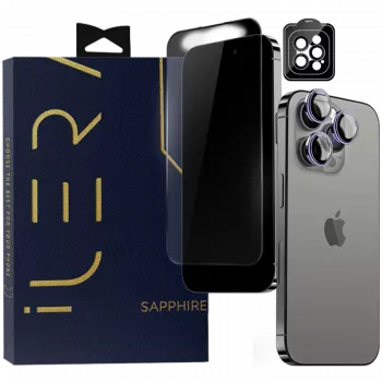 iLera Sapphire Ultra + stiklas, skirtas iPhone 15 Pro Max