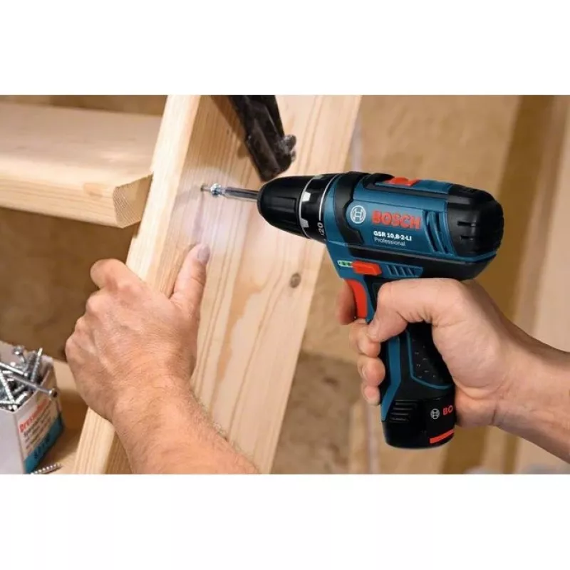 Bosch GSR 10,8-2-LI Professional Keyless Juoda, Blue, Red