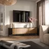 Cama MERCI RTV spintelė 200 x 40 x 54 cm juodas/ąžuolas artisan