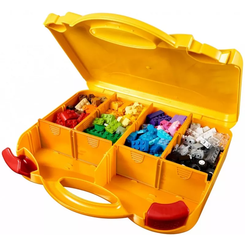 LEGO 10713 Classic Creative Suitcase Toy Storage Case su įvairiaspalviais statybiniais kubeliais, dovana vaikams nuo 4 metų