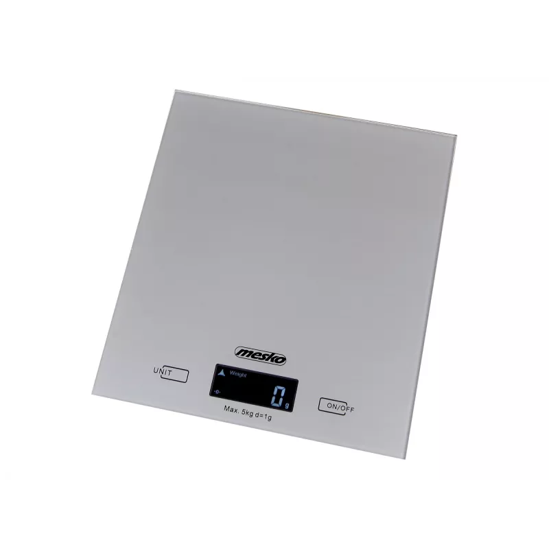 Mesko | Virtuvinės svarstyklės | MS 3145 | Maksimalus svoris (talpa) 5 kg | Padalos vertė 1 g | Ekrano tipas LCD | Sidabrinė