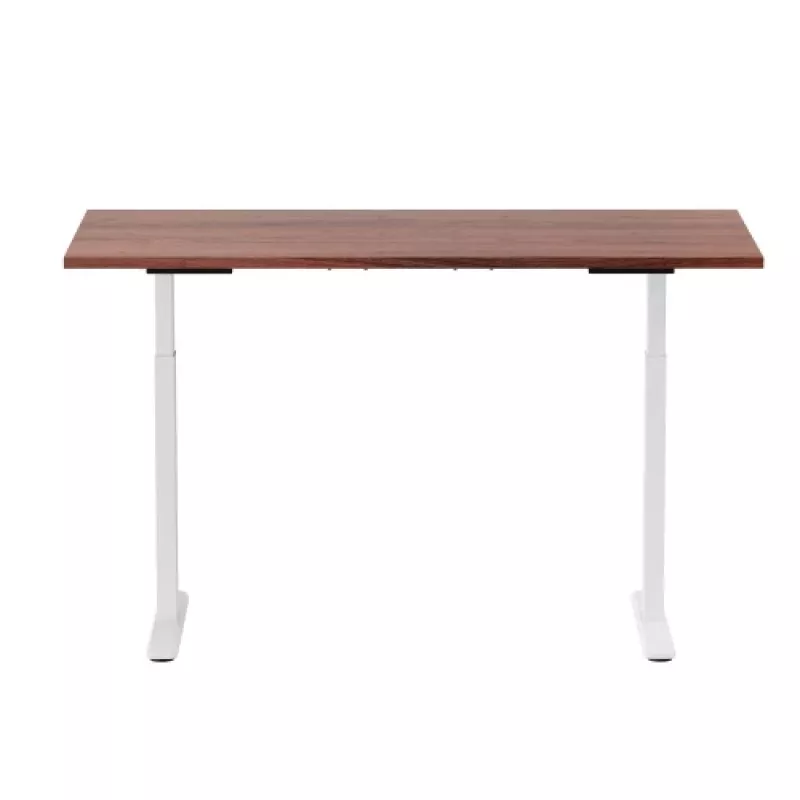 Reguliuojamo aukščio stalas Up Up Bjorn White, stalviršis M Dark Walnut