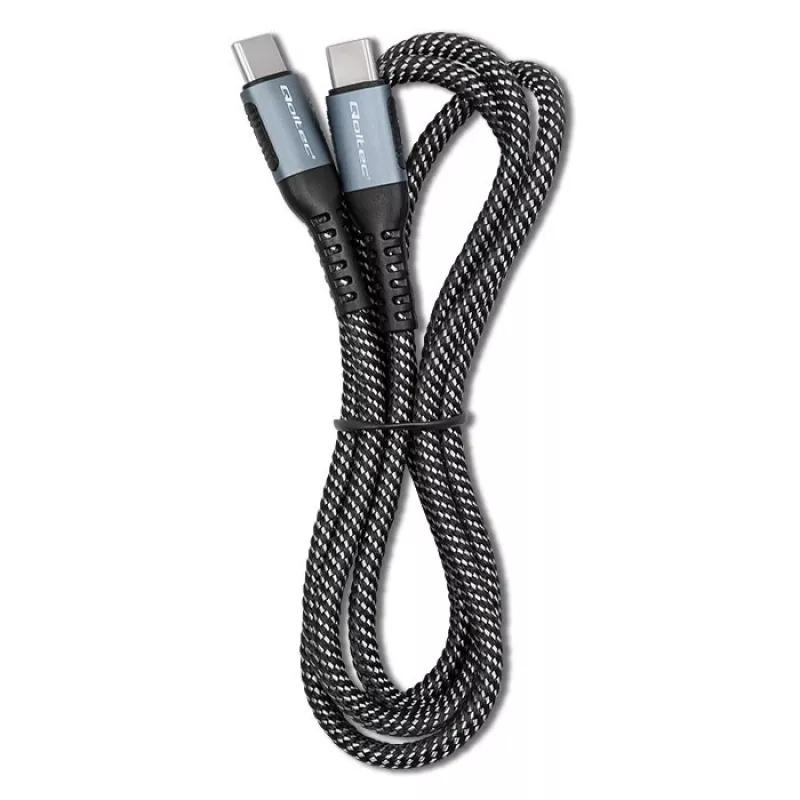Qoltec laidas USB 2.0 Type C – USB 2.0 Type C 100W Qc 3.0 Pd 1m juodas
