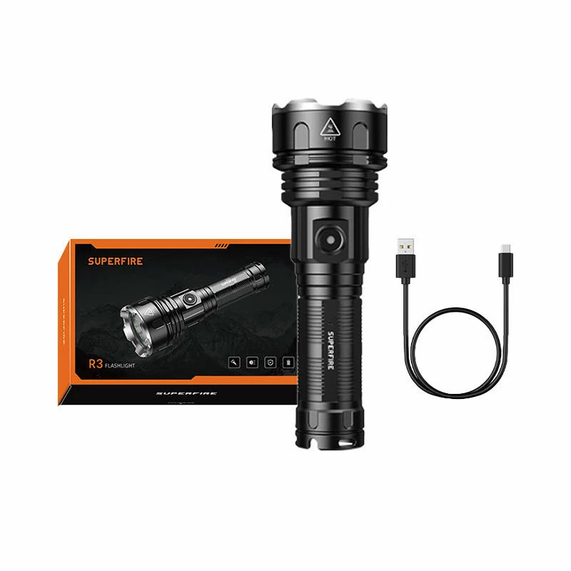Superfire R3 P90 žibintuvėlis, 2000 lm, USB, 36 W, 5 režimai, 350 m