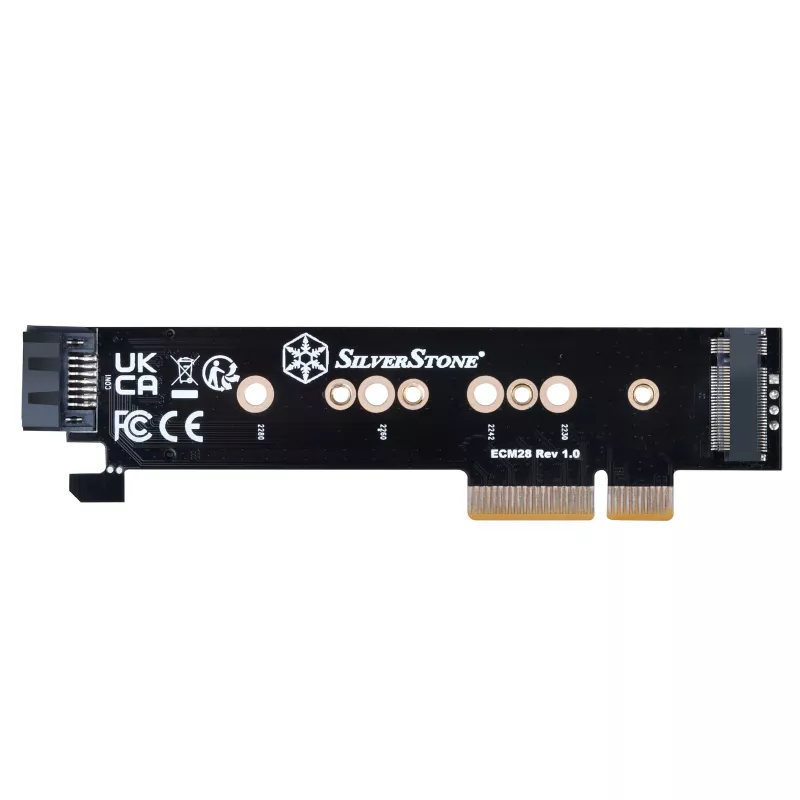 Silverstone SST-ECM28 M.2/SATA adapterio plokštė, PCIe 4.0, 1x M-Key, 1x SATA