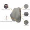 Juosmens atramos pagalvėlė MDH DRQE3S0BBXUXP — ergonominė atminties putų, 450×410×105 mm, tankis 55 kg/m³, pilka, su maišeliu