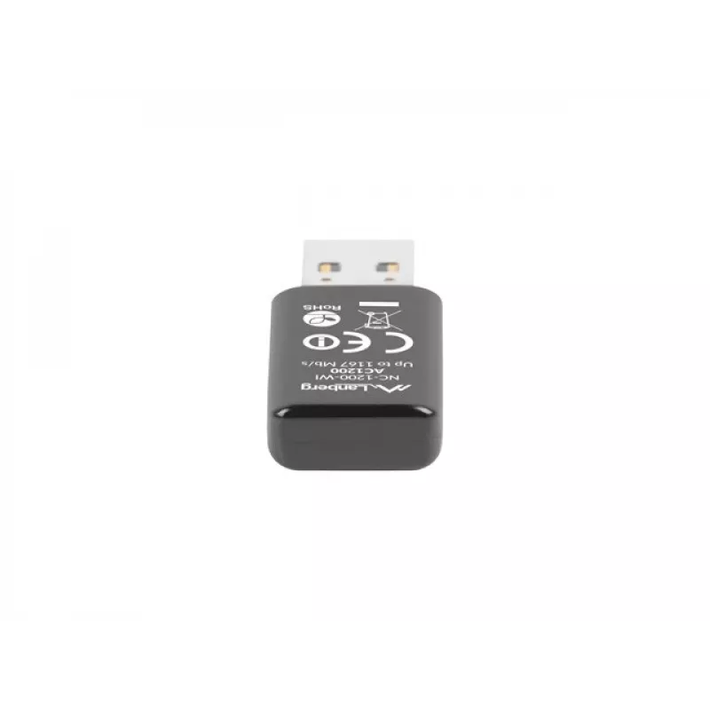Belaidis USB tinklo adapteris LANBERG NC-1200-WI, WLAN USB 2.0, 2x vidinės antenos 2 dBi, iki 5000 Mbit/s