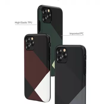 Apsauginis telefono dėklas Devia Simple stiliaus tinklelis, skirtas iPhone 11 Pro, raudonas