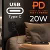 Maitinimo skirstytuvas MACLEAN MCE249 F/B — 2 kintamosios srovės lizdai (16A + 6A) su 2×USB-A ir 2×USB-C PD 20W, EU kištukas, juodas