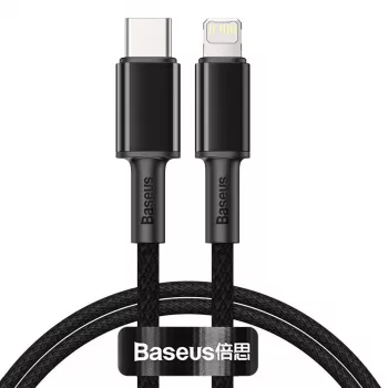Baseus didelio tankio pintas laidas Type-C į Lightning, PD, 20W, 1m (juodas)