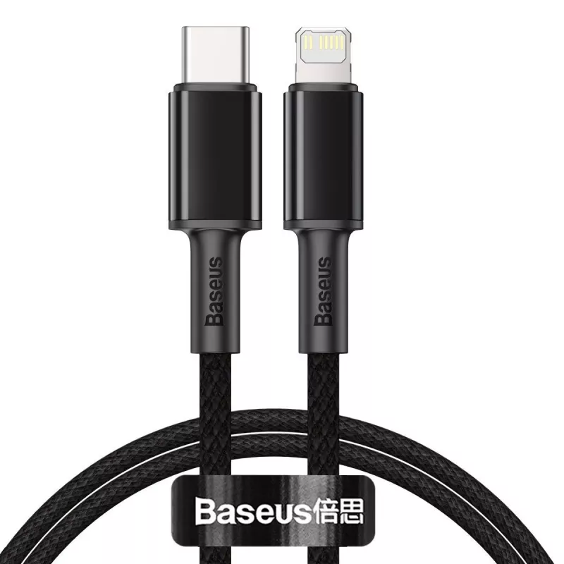 Baseus didelio tankio pintas laidas Type-C į Lightning, PD, 20W, 1m (juodas)