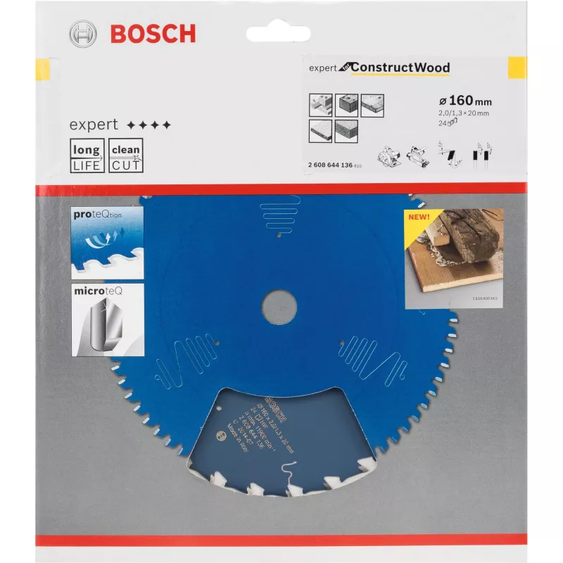Diskinis pjūklo diskas Bosch 2 608 644 136 16 cm anga 2 cm