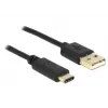 USB laidas DeLOCK 2m USB2.0-A/USB2.0-C Juodas