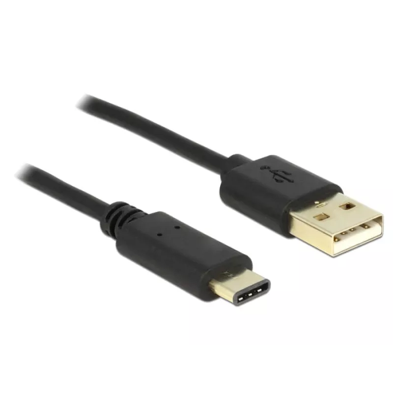 USB laidas DeLOCK 2m USB2.0-A/USB2.0-C Juodas
