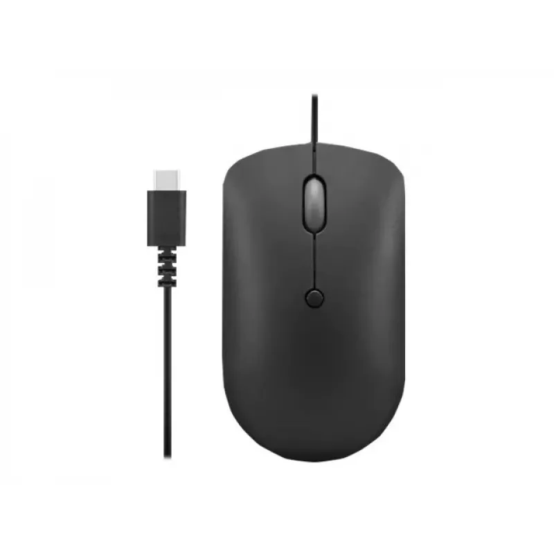 Laidinis optinis pelė Lenovo GY51D20875 USB Type-C, abiem rankoms tinkama, 2400 DPI, 4 mygtukai, juoda