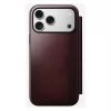 Mobiliojo telefono dėklas Nomad Modern Leather Folio, skirtas iPhone 17 Pro Max — oda, TPU, PC, aliuminis, bordo, 16 cm (6,3 colio)