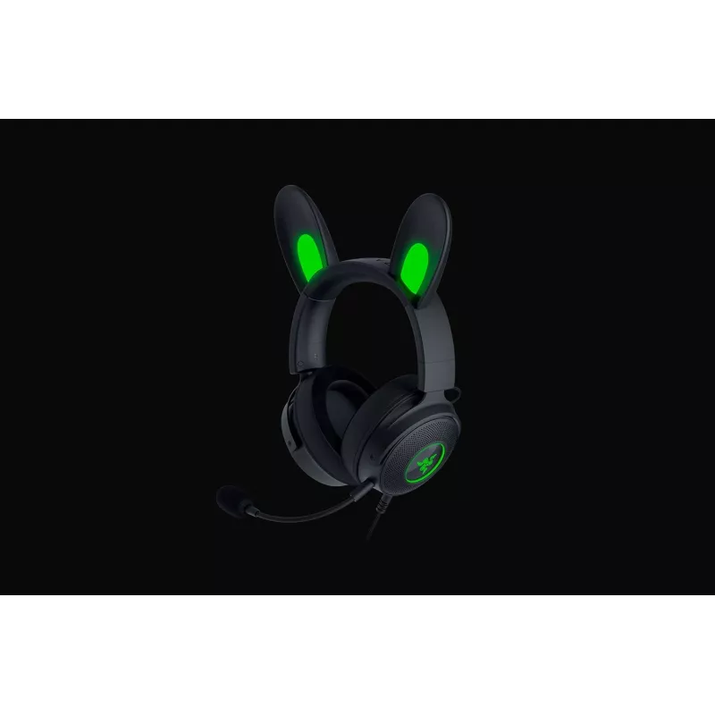 Razer Kraken V2 Pro Kitty Edition – laidinis ausinių komplektas, uždengiančios ausines, juodos spalvos, žaidimams