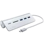 Satechi Type-C Aliumininis USB šakotuvas ir kortelių skaitytuvas, sidabrinis, ST-TCHCRS
