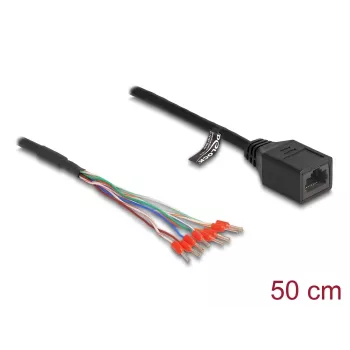 Tinklo kabelis DeLOCK 88005 RJ45 Cat.5e 0,5 m juodas