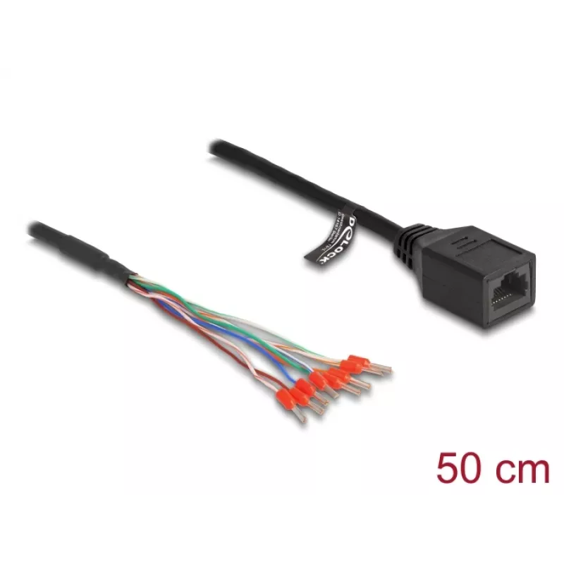 Tinklo kabelis DeLOCK 88005 RJ45 Cat.5e 0,5 m juodas