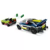 LEGO City rinkinys 60415 Policijos automobilio ir sportinio automobilio gaudynės — 213 dalių, 2 minifigūrėlės, amžius 6+
