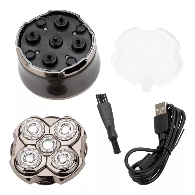 Vyrų rotacinis skutimosi peiliukas Jata JBMA1444 — 5 rotacinės galvutės, Li-Ion 1200 mAh, šlapias ir sausas, chromas