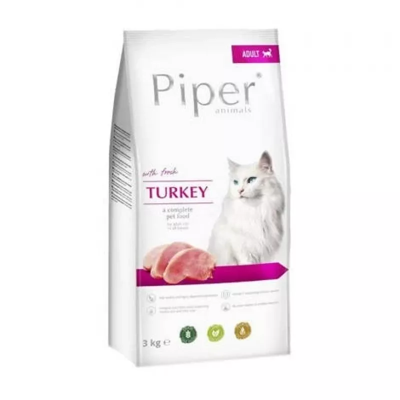 Sausas kačių maistas Dolina Noteci Piper su kalakutiena, suaugusioms katėms, 3 kg, 35 % baltymų, 15 % riebalų, be glitimo ir sojos