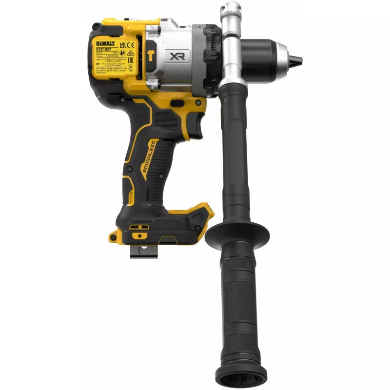 Belaidis gręžtuvas DeWalt DCD1007NT-XJ, 18 V, bešepetėlinis variklis, 3 pavaros, 2250 aps./min., greito užveržimo griebtuvas (1,5–13 mm), 1,85 kg