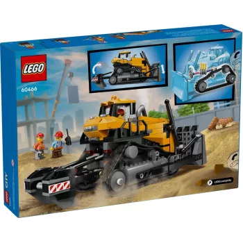 Žaislinis statybinis buldozeris LEGO 60466, City serija, 682 detalės, 3 minifigūrėlės, rekomenduojamas amžius 8+, dydis 120×240×130 mm