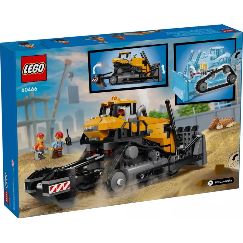 Žaislinis statybinis buldozeris LEGO 60466, City serija, 682 detalės, 3 minifigūrėlės, rekomenduojamas amžius 8+, dydis 120×240×130 mm