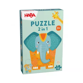 Dėlionė 2 in 1 Elefant