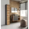 Vonios spintelė top e shop S33 — laisvai pastatoma, ąžuolo spalvos rėmas, antracito/Artisan apdaila, 6 lentynos