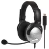 Koss SB45 USB ausinės su mikrofonu, laidinės, galvos juostelė, biurui/skambučių centrui, juodos, sidabrinės