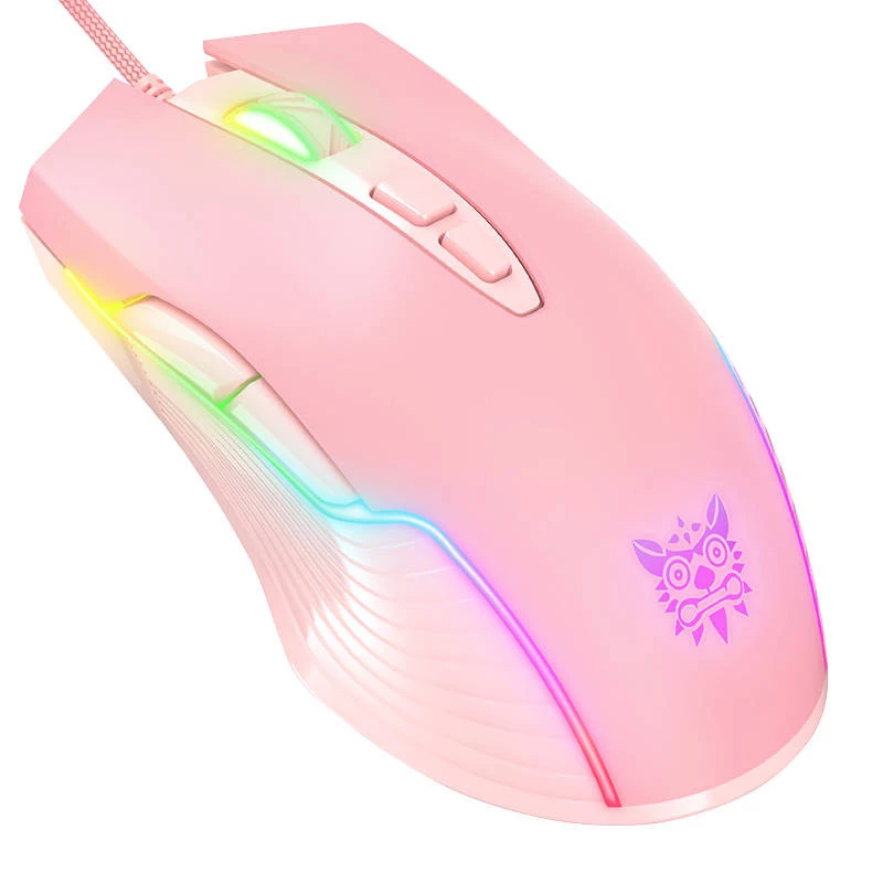Žaidimų pelė ONIKUMA CW905 rožinė USB