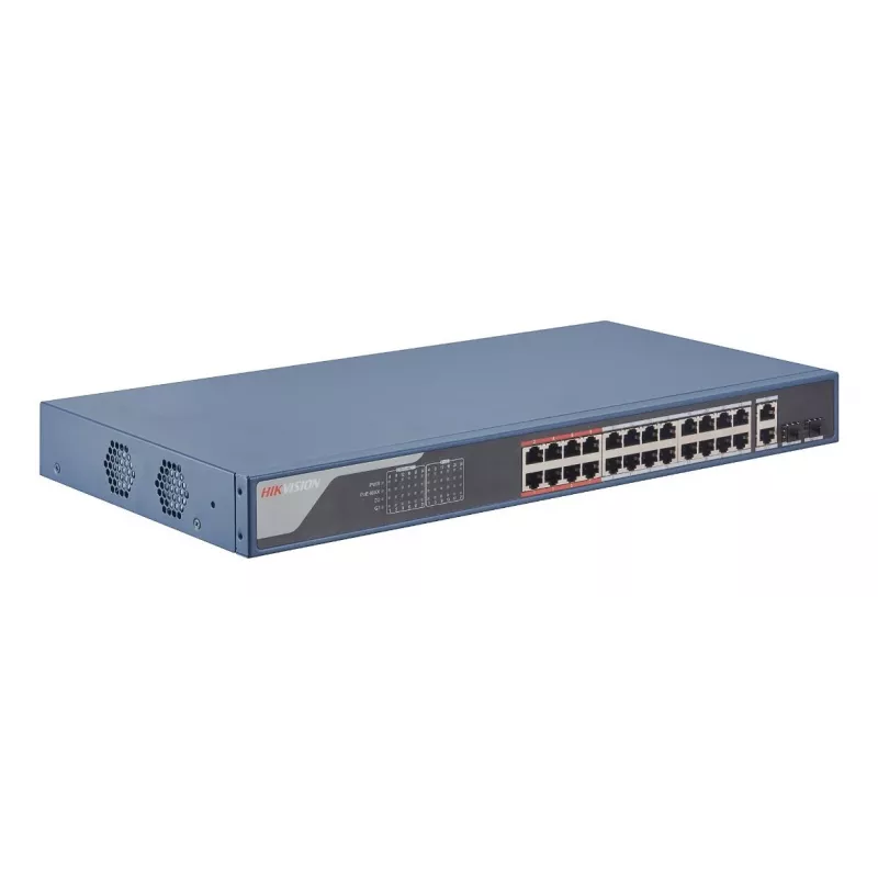 Tinklo komutatorius Hikvision DS-3E1326P-EI — 26 prievadai, 14,8 Gbps komutavimo pralaidumas