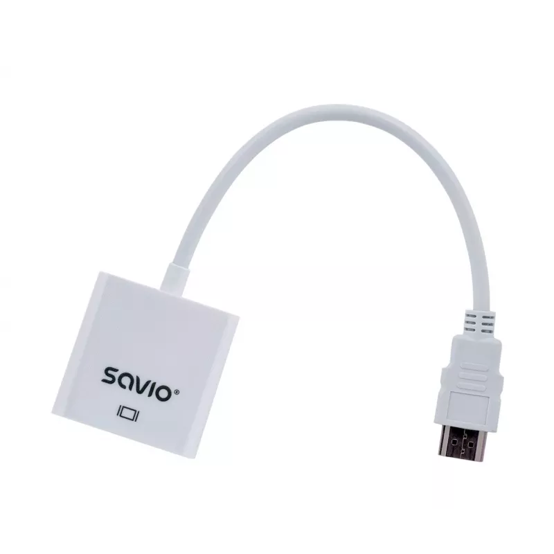 Savio CL-27B vaizdo kabelio adapteris 0.1 m HDMI Type A (Standartinis) VGA (D-Sub) Baltas
