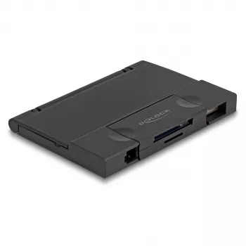 Kortelių skaitytuvas DeLOCK 91014 USB 3.2 Gen 1 Type-A/Type-C juodas MicroSD SD