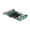 Tinklo plokštė DELOCK PCI Express x4 Gigabit LAN 4xRJ45 PoE+