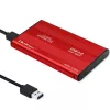 HDD/SSD dėklas QOLTEC 51860 2,5 colio SATA III diskams, USB Type-A, 5 Gbit/s, aliuminis, raudonas