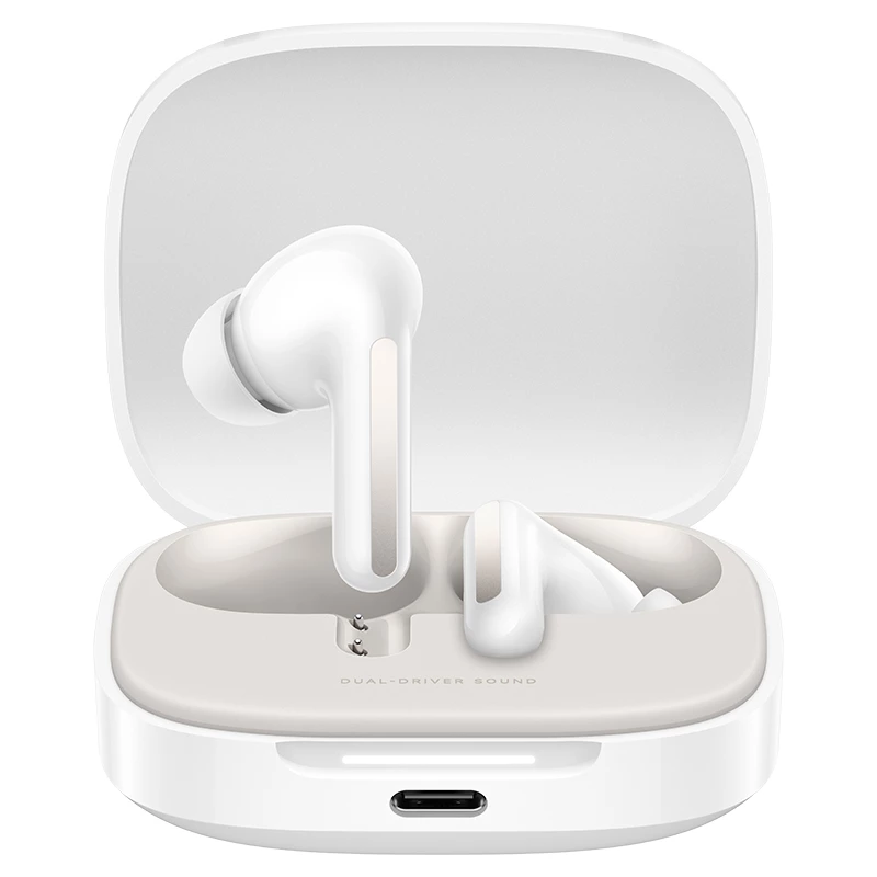 Xiaomi Redmi Buds 6 belaidės ausinės su mikrofonu, baltos spalvos (Cloud White)