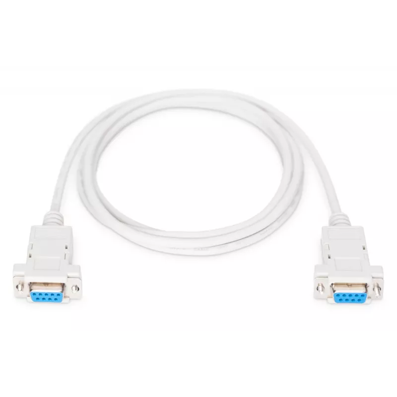 Assmann Zero-Modem jungiamasis kabelis. D-Sub9 F/F. 1,8 m. užfiksuojamais gaubtais. smėlio spalvos (AK-610100-018-E)
