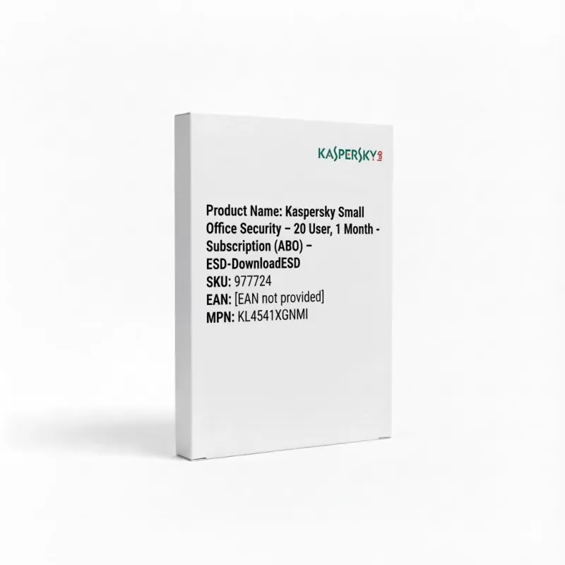 Kaspersky Small Office Security – 20 naudotojų, 1 mėn. - Prenumerata (ABO) – ESD-DownloadESD